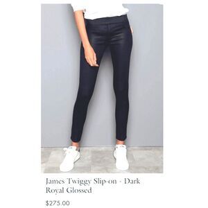 James Jeans "Twiggy" Slip-on Jeggings, Dark Royal Glossed, Size 29